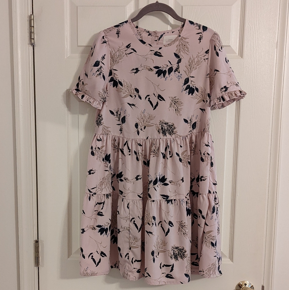 Urban Outfitters Short Sleeved Pink Floral Dress